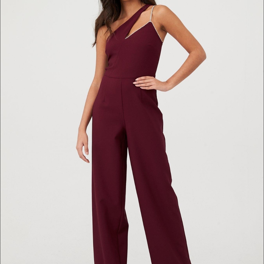 River Island Red Jumpsuit with Wide-Leg Pants
